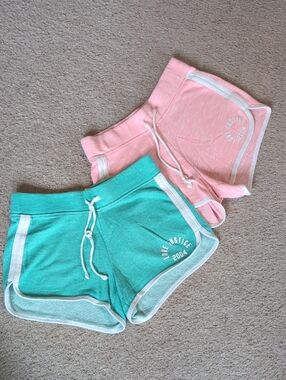 ⭐2/$20 Justice Pink and Teal Terry Athletic Shorts Duo